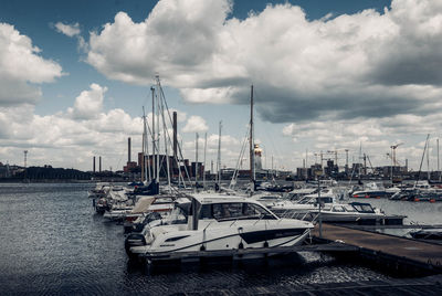 Sailboats in marina