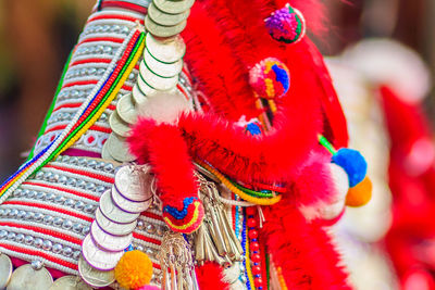 Close-up of traditional headdress