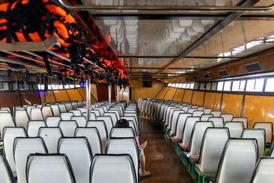 Empty seats in subway