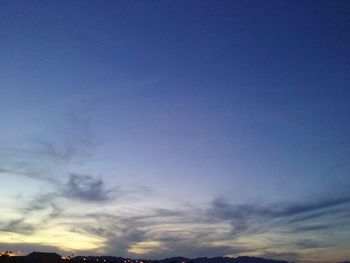 Low angle view of sky at sunset