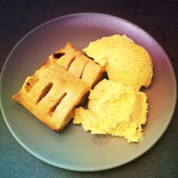 Close-up of breakfast in plate