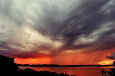 Dramatic sky over lake