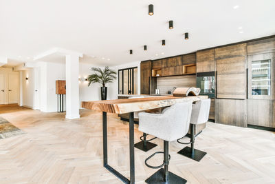 Table and chairs in house