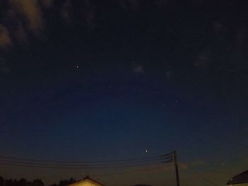 Low angle view of sky at night