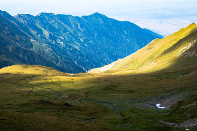 Suny day in romanian mountains, fagaras, sibiu county