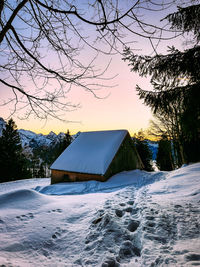 Scenic view of snow covered landscape