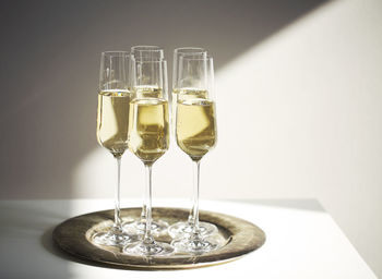 Close-up of wine glass on table