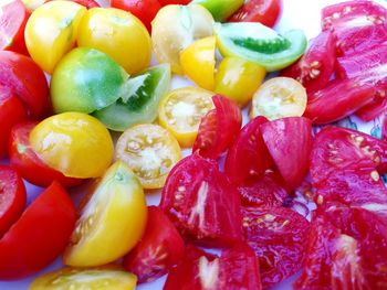 Full frame shot of chopped fruits