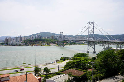 Bridge over river in city