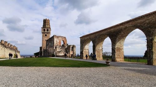 Low angle view of historic building against sky