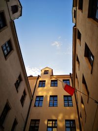 Low angle view of residential building against sky