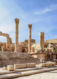 Ruins of temple against sky