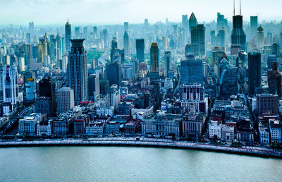 Aerial view of buildings in city