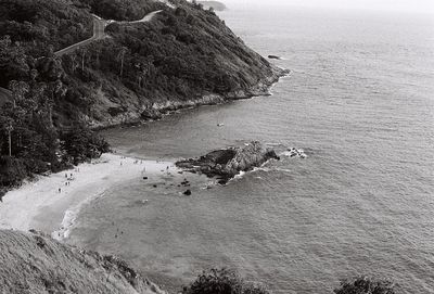 High angle view of sea shore