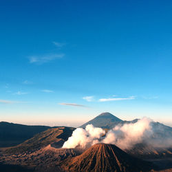 View of mt bromo against blue sky