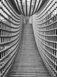 Empty rope footbridge