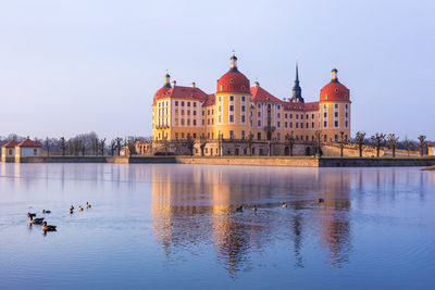 View of buildings in lake