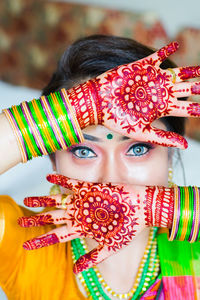 Close-up portrait of young woman