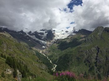 Scenic view of mountains against sky