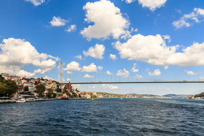 Bridge over bosporus against sky in city