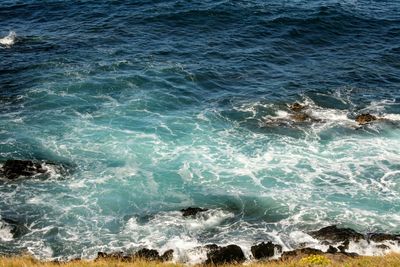 High angle view of sea