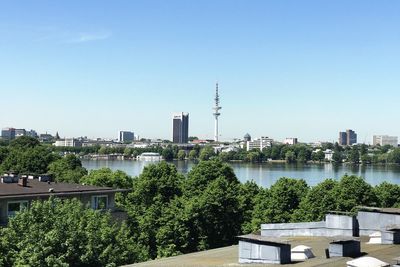 View of city against clear sky