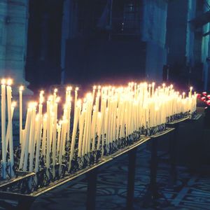 View of illuminated lights at night