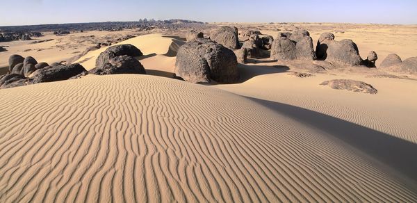 Scenic view of desert against sky