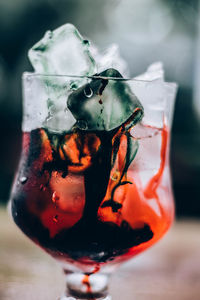 Close-up of ice cream in glass