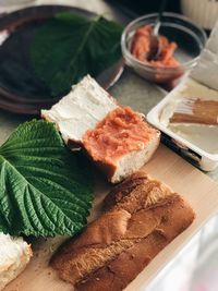 Close-up of food on table