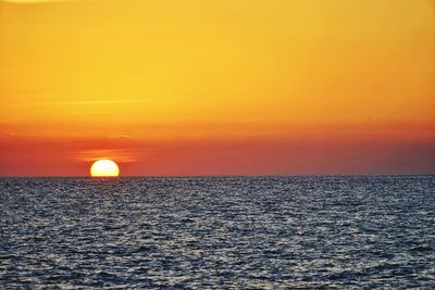 Scenic view of sea during sunset