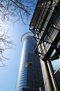 Low angle view of modern building against sky