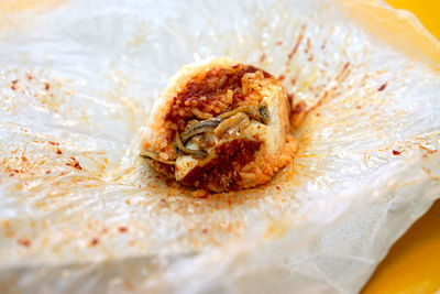 Close-up of bread in plate