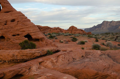 Scenic view of rocky mountains against sky