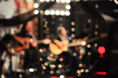 Defocused image of illuminated lights