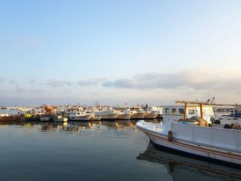 View of boats in harbor