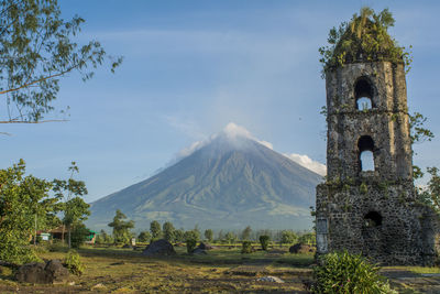 View of castle on mountain