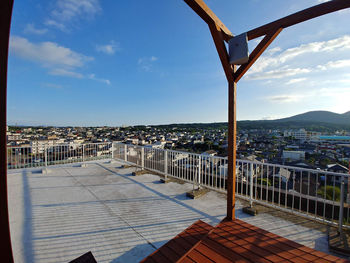 Modern buildings in city against sky