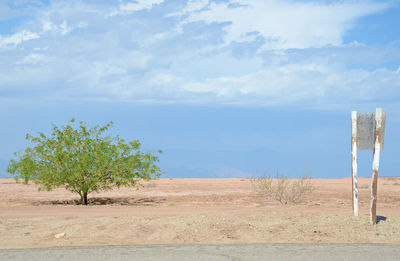 View of landscape against cloudy sky