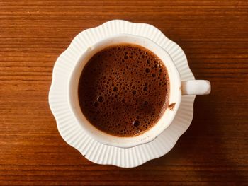 Directly above shot of coffee on table