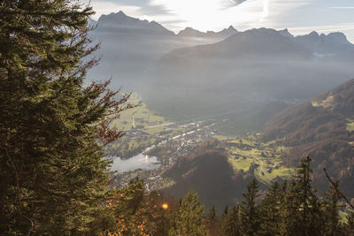 Scenic view of mountains against sky