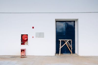 Closed door of building