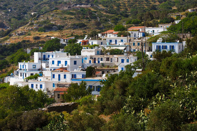 Chrysomilia village on fourni island, greece.