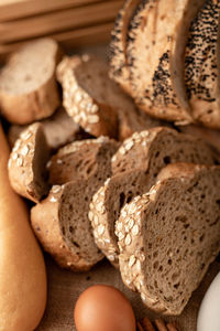 Close-up of bread on table