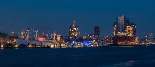 Illuminated city at night