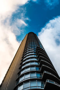 Low angle view of modern building against sky