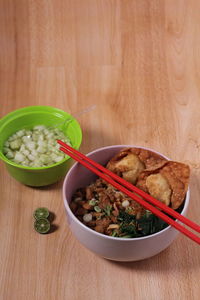 Close-up of meal served in bowl