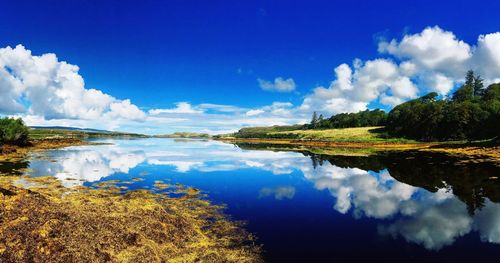 Panoramic view of lake against sky