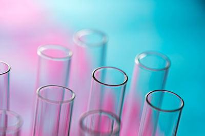 Close-up of test tubes at laboratory