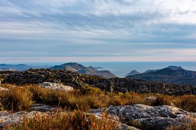 Scenic view of mountains against sky